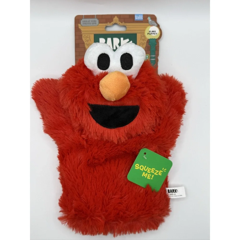 BARK Elmo Dog Toy Squeaker Crinkle Plush Sesame Street All Dog Sizes